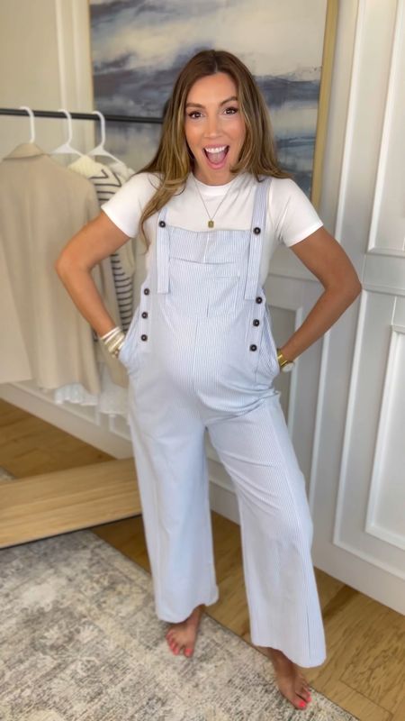 #momoutfit #maternity #bumpfriendly #springoutfit 
Wearing size medium in this tee and jumpsuit that are TOOOOO cute for mom life or a casual Saturday! 

#LTKbump #LTKstyletip #LTKfindsunder50