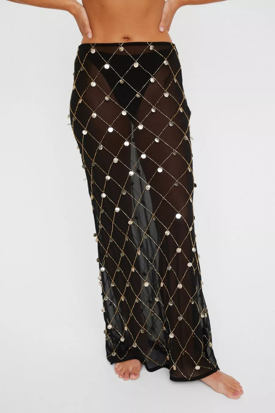 Coin Hand Beaded Maxi Skirt | Nasty Gal US