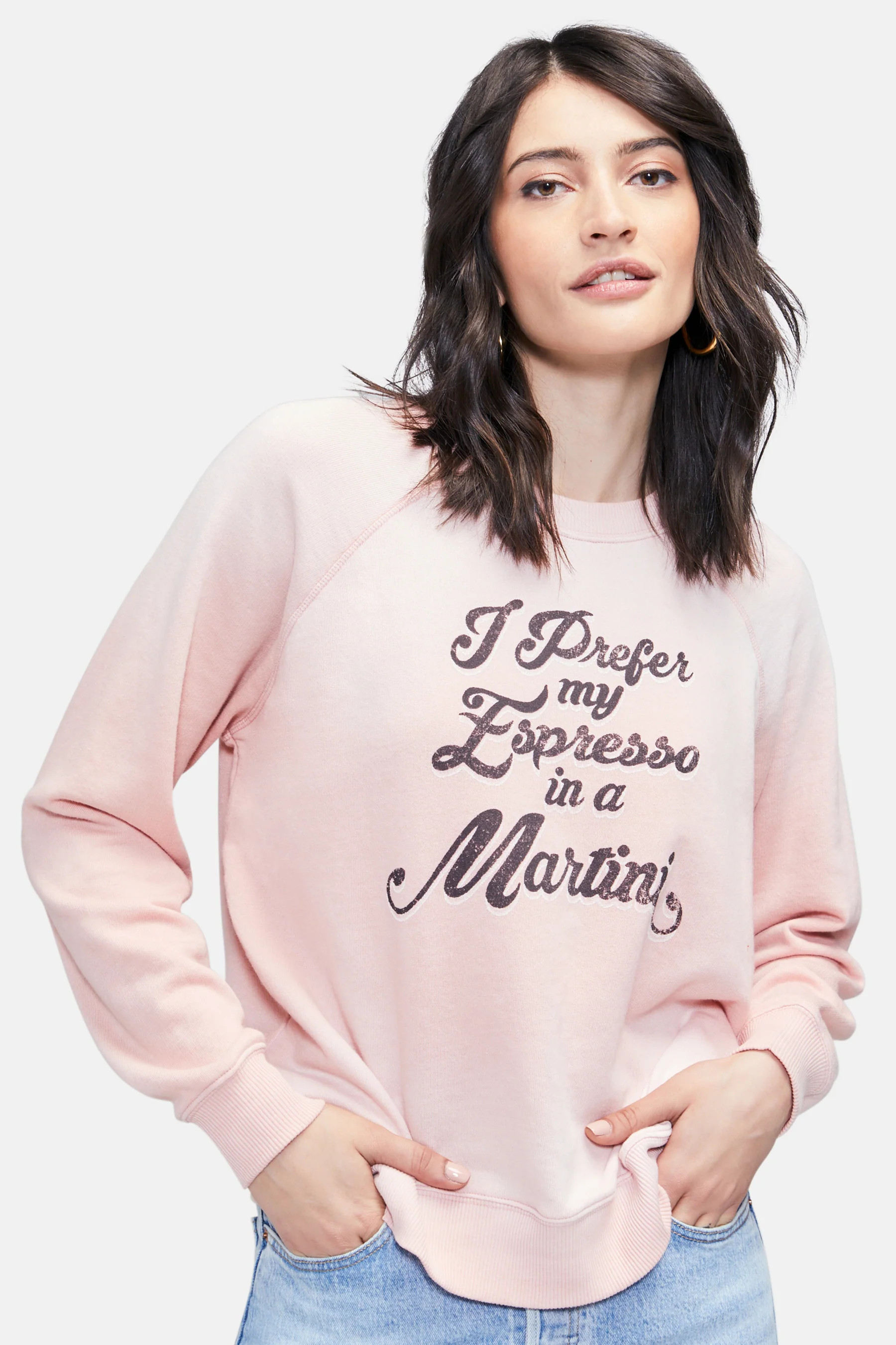 Espresso Martini Sommers Sweatshirt | Silver Pink | Wildfox