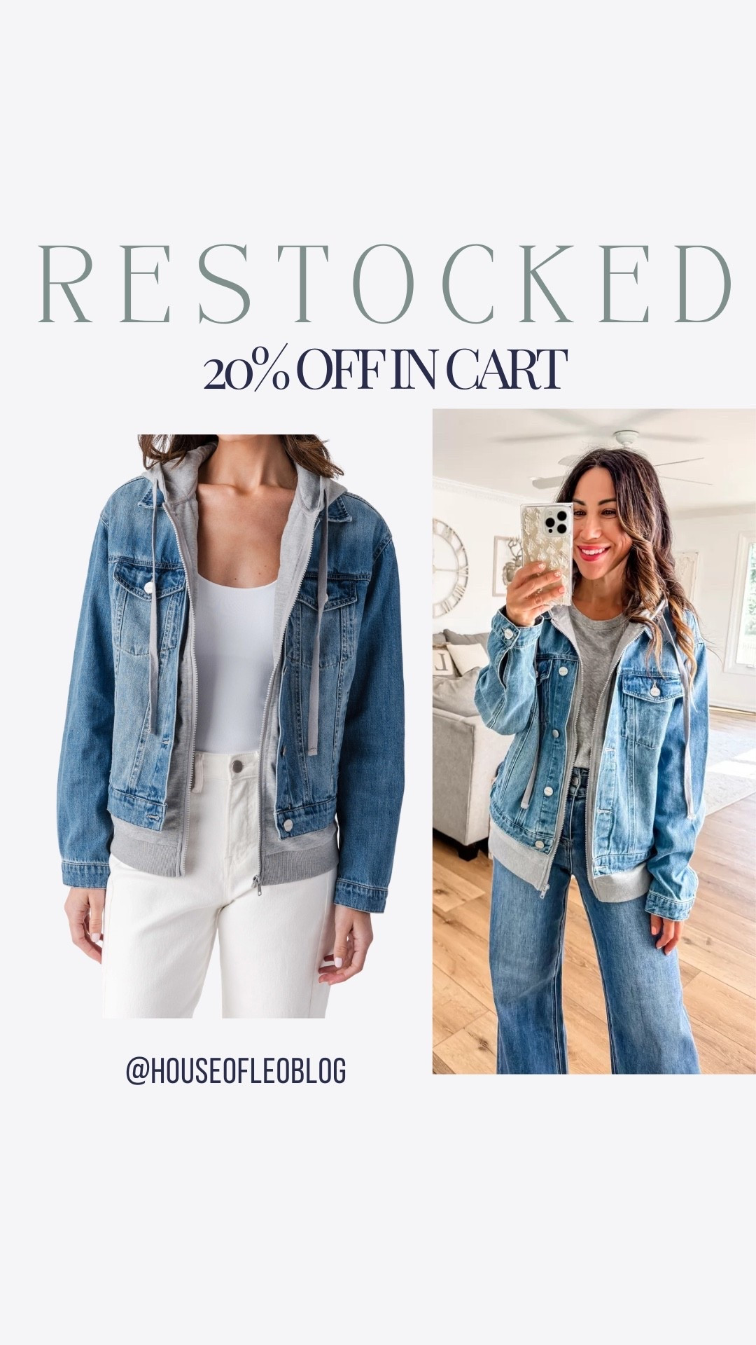 Wearing small denim sweatshirt jacket. Denim jacket. 20% off in cart.

#LTKOver40 #LTKSaleAlert