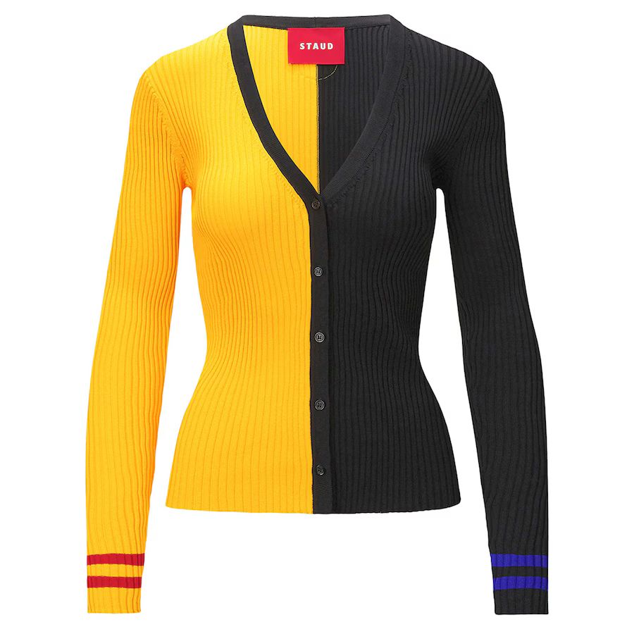 Women's Pittsburgh Steelers STAUD Gold/Black Cargo Sweater | NFL Shop