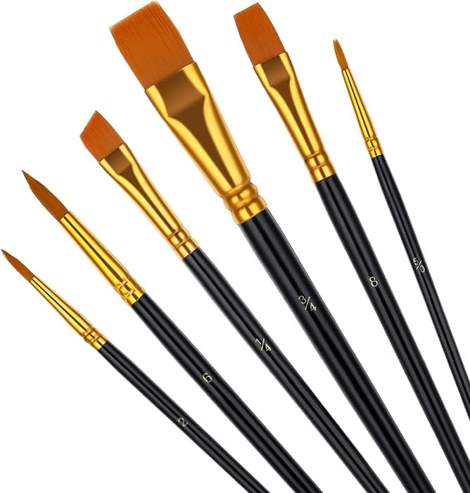 simarro Cake Painting Brushes, 6 Pcs 6 Size Nylon Soft Hair Cake Paint Brush Food Decorating Brus... | Amazon (US)