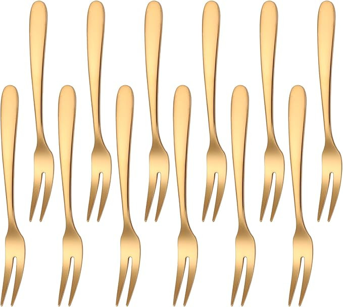 5.51-inch Gold Fruit Forks For Charcuterie Board Service,18/10 Stainless Steel Dessert Tasting Mi... | Amazon (US)