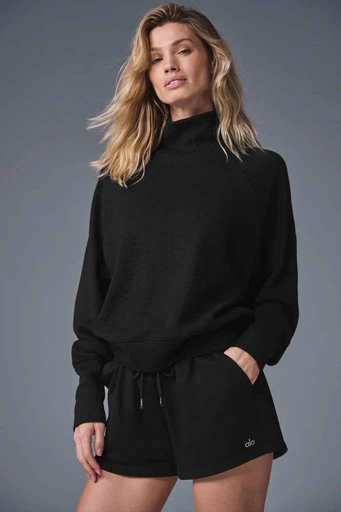 Waffle Weekend Escape Mock Neck Long Sleeve | Alo Yoga