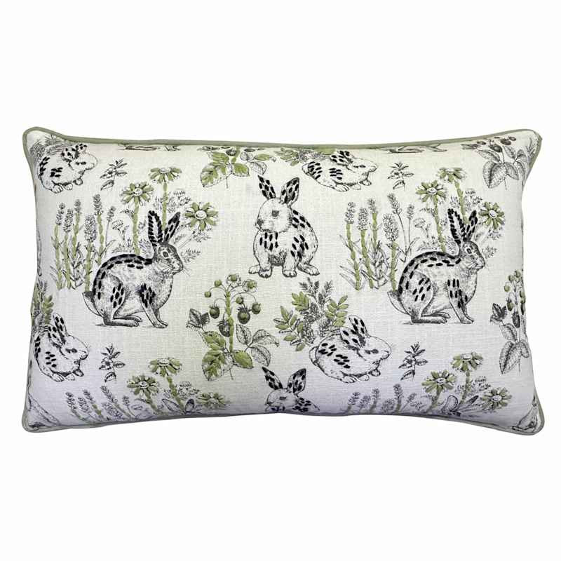 Bunny Garden Embroidered Easter Throw Pillow, 14x24 | At Home