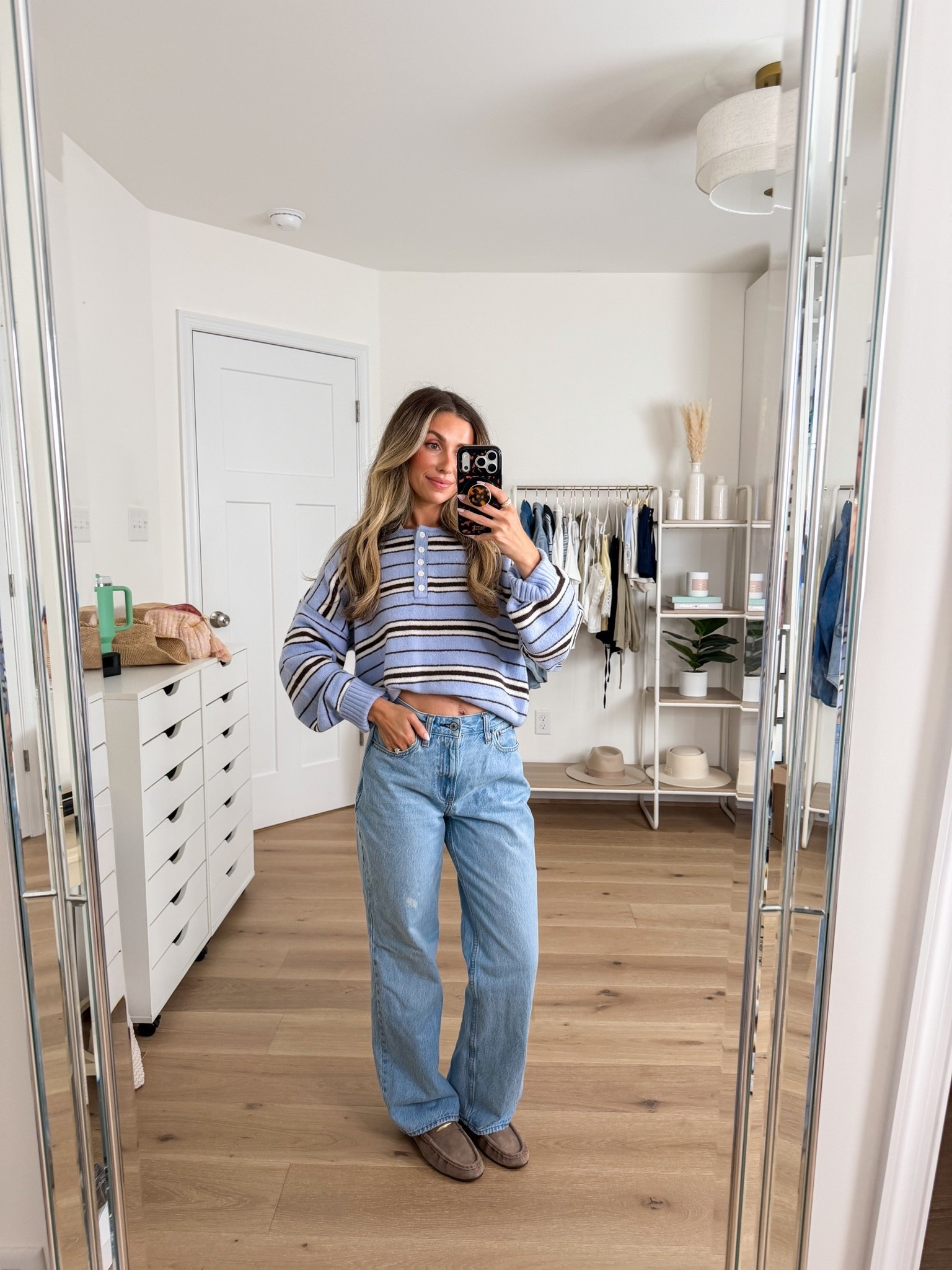 Abercrombie denim I’m loving as a 5’2 petite girly 🤍 all on sale! Code DENIMAF stacks for an extra 15% off! 
+ sweater: small
+ high rise loose jeans: 24 short 
+ loafers: true to size

#LTKootd #LTKPetite #LTKSaleAlert