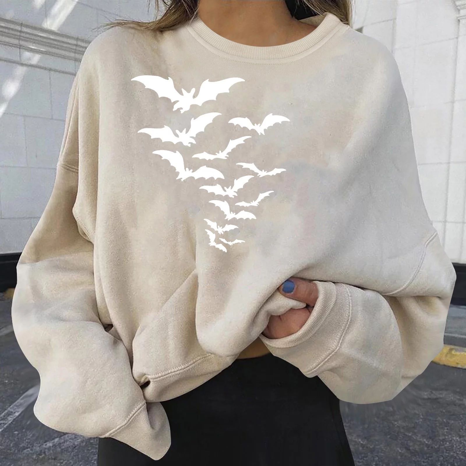 Fesfesfes Clearance Halloween Sweatshirt for Women's Casual Long Sleeve Printed Ladies Sweatshirt... | Walmart (US)