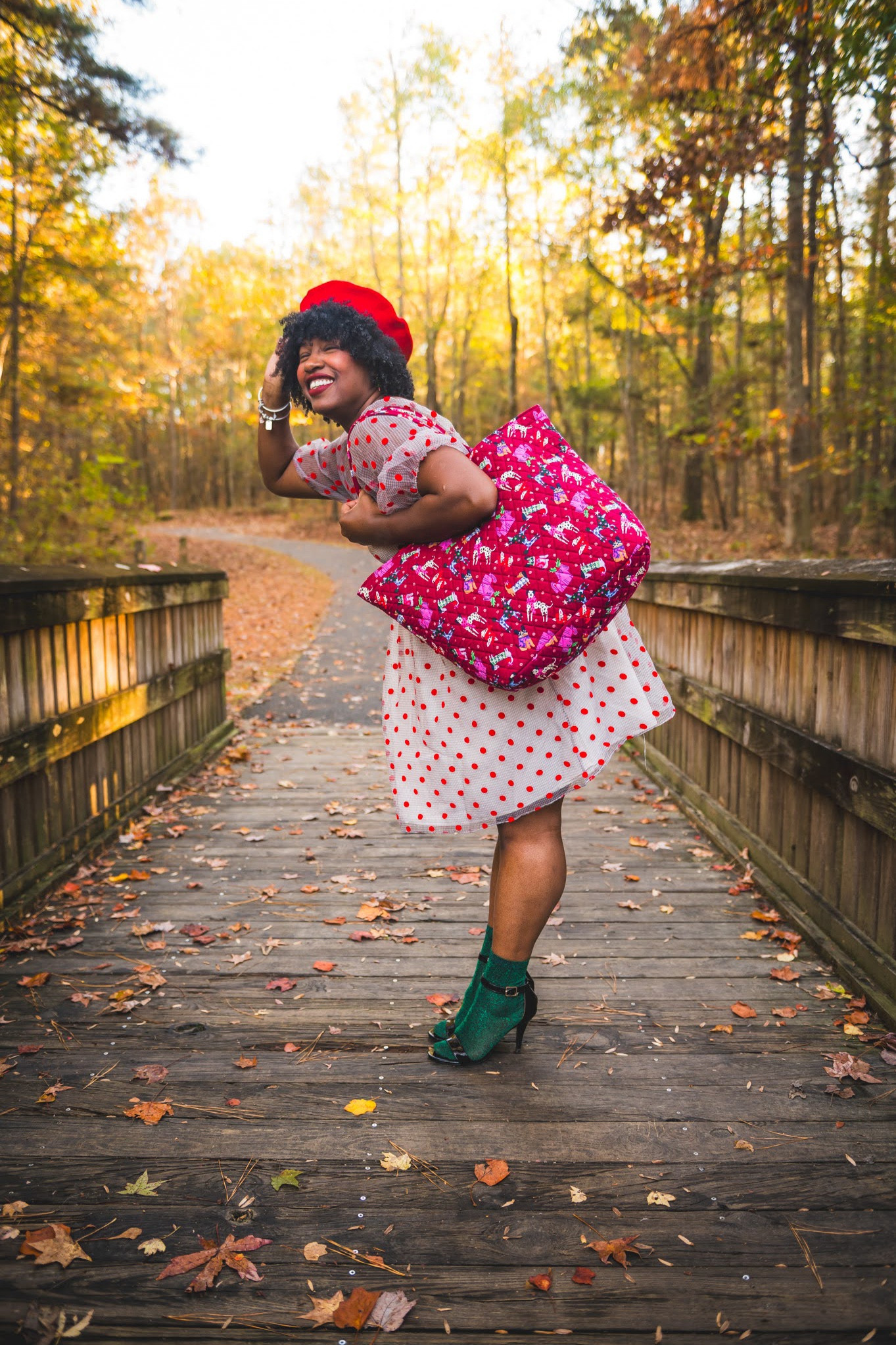 Holiday totes in full effect.