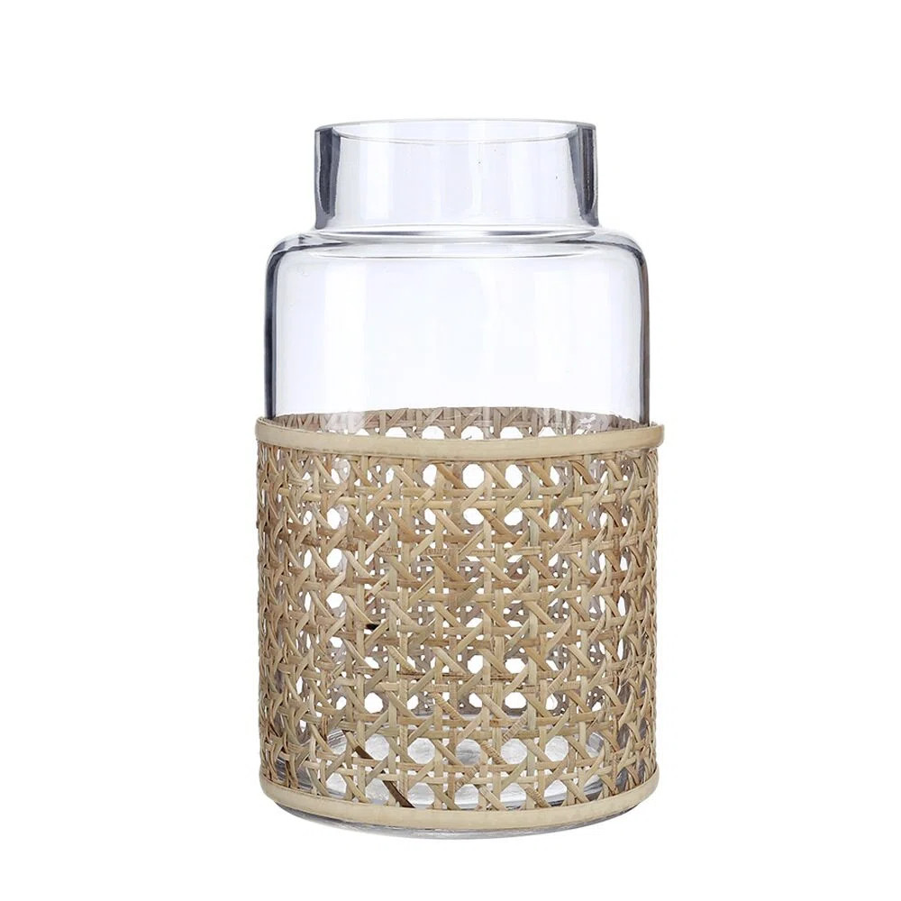 Bayou Breeze GLASS VASE WITH RATTAN WRAP | Wayfair | Wayfair North America