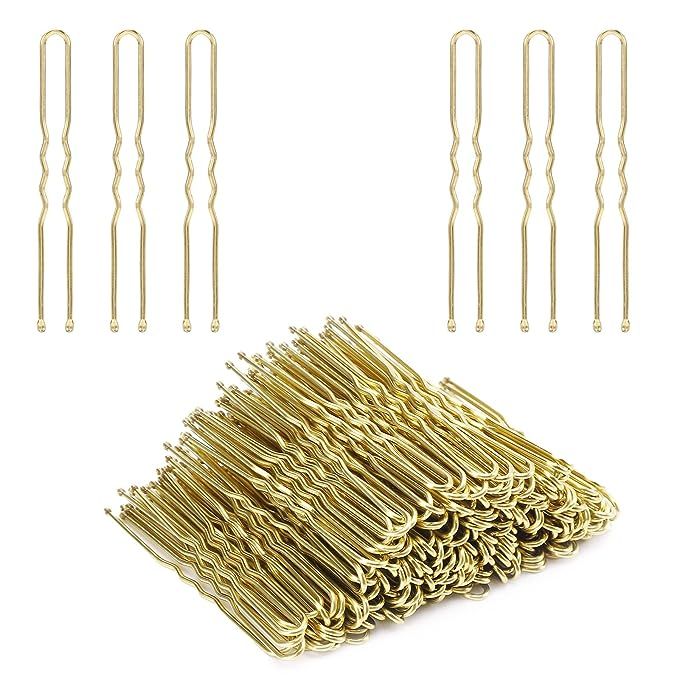 Cehony U Shaped Hair Pins, 200 Count Buns Waved U-shaped Hair Pins for Updos with Box for Women L... | Amazon (US)