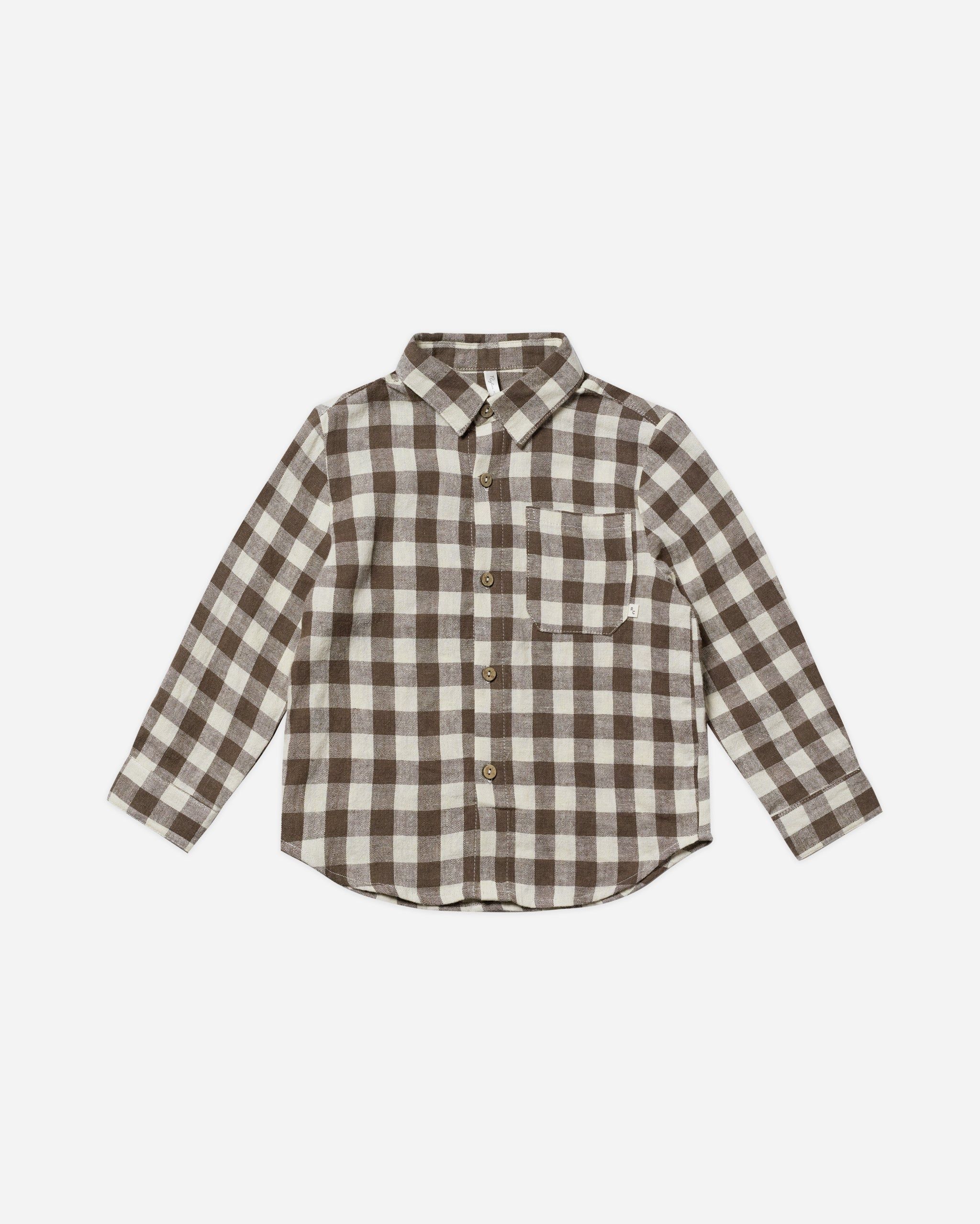 Collared Long Sleeve Shirt || Charcoal Check | Rylee + Cru