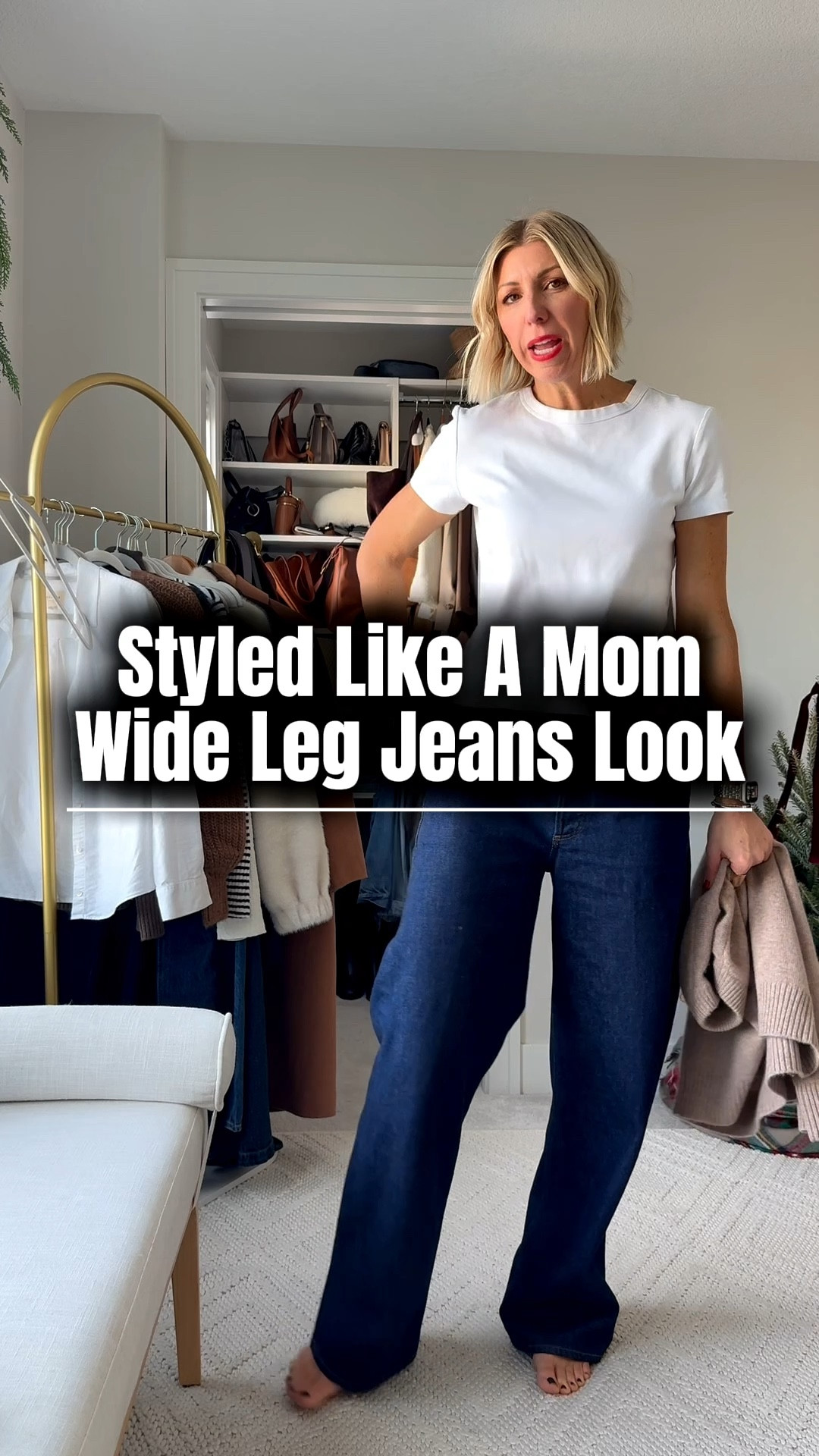 Wide leg, dark wash jeans looks for this winter! I love how effortless and easy this look is for every day this winter season.

#LTKdayinmylife #LTKOver40 #LTKootd