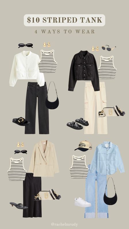 4 ways to wear $10 striped tank - springtime outfit ideas 

#LTKmidsize #LTKstyletip #LTKfindsunder100