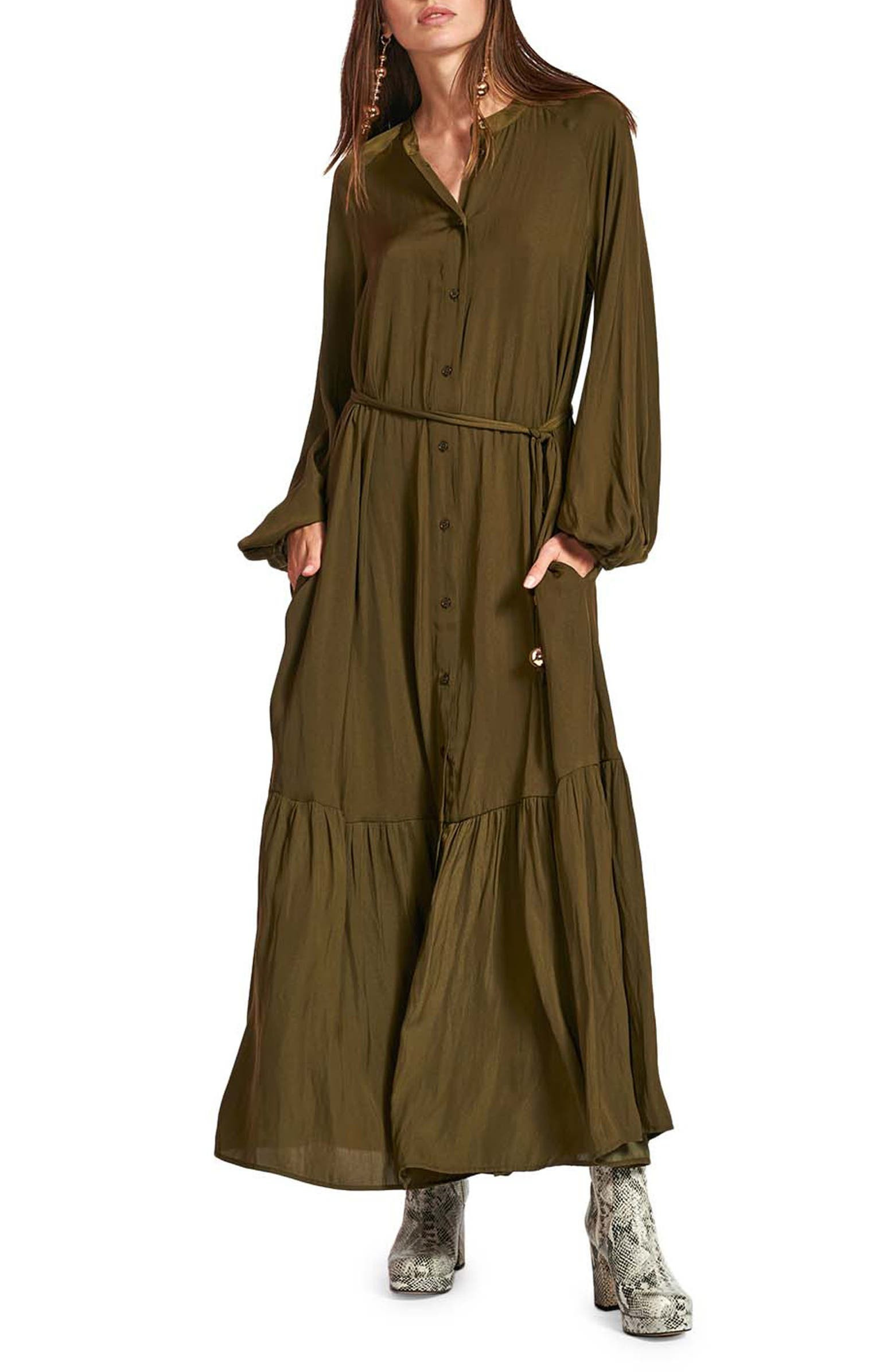Zinchilla Long Sleeve Belted Maxi Dress | Nordstrom