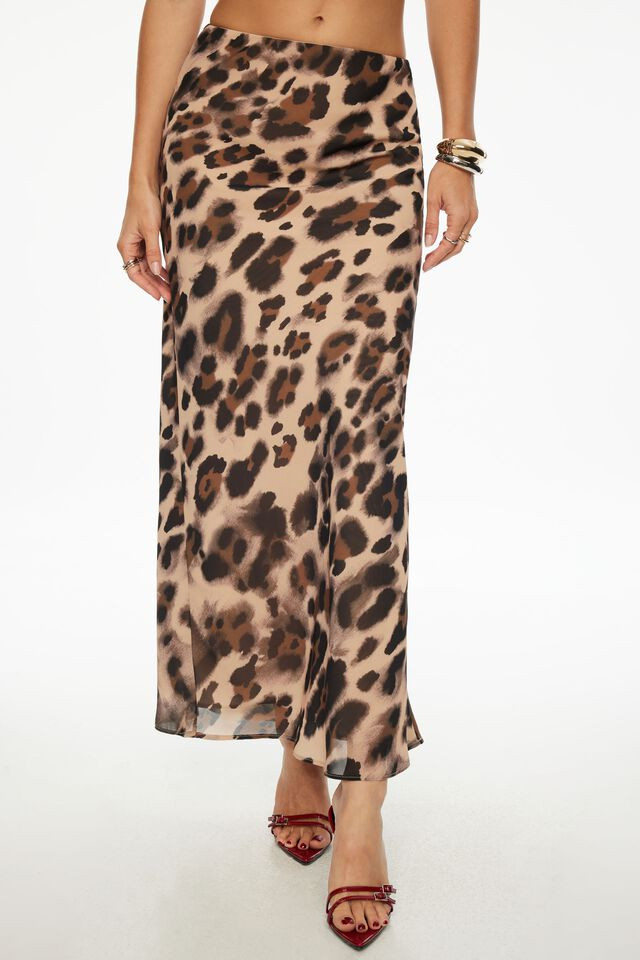 Leopard Mermaid Maxi Skirt | Dynamite Clothing