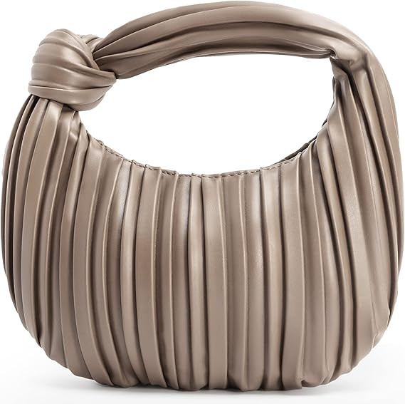 NIUEIMEE ZHOU Small Knotted Handbags for Women Soft PU Leather Crossbody Dumpling Bags Cloud Clut... | Amazon (US)