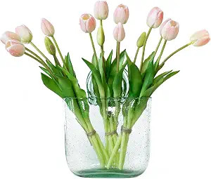 15Pcs Artificial Tulips Flowers, Soft Touch Realistic Latex Tulips Bouquet for Home Office Weddin... | Amazon (US)