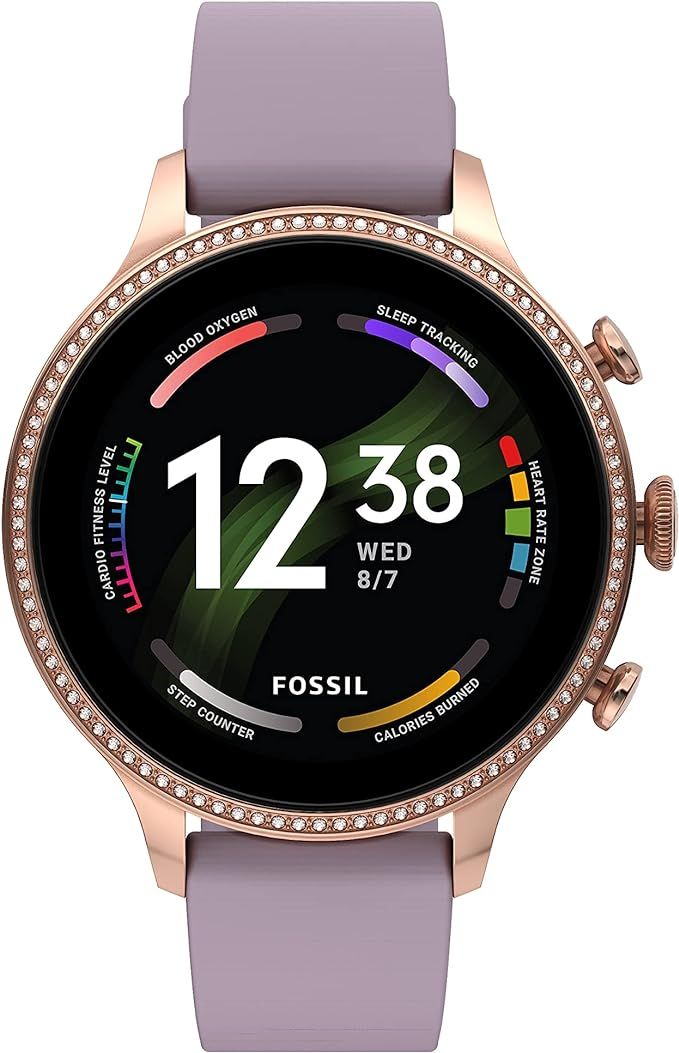 Fossil Women's Gen 6 42mm Stainless Steel and Silicone Touchscreen Smart Watch, Color: Rose Gold,... | Amazon (US)