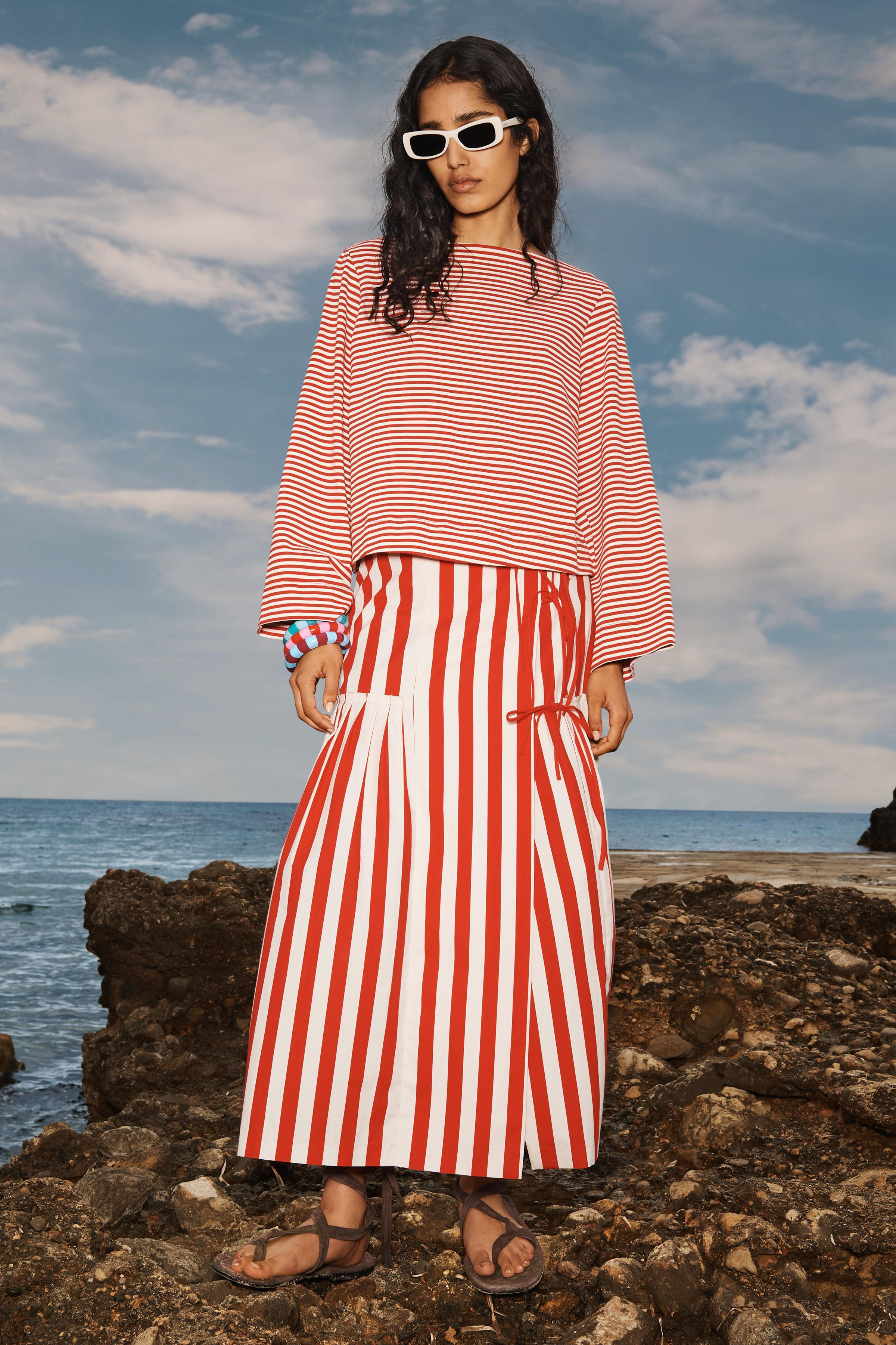 LIMITED EDITION STRIPED MIDI SKIRT | Zara US