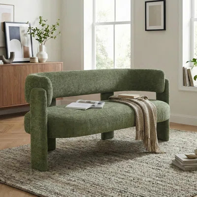 Upholstered Barrel Backrest Loveseat Sofa | Wayfair North America