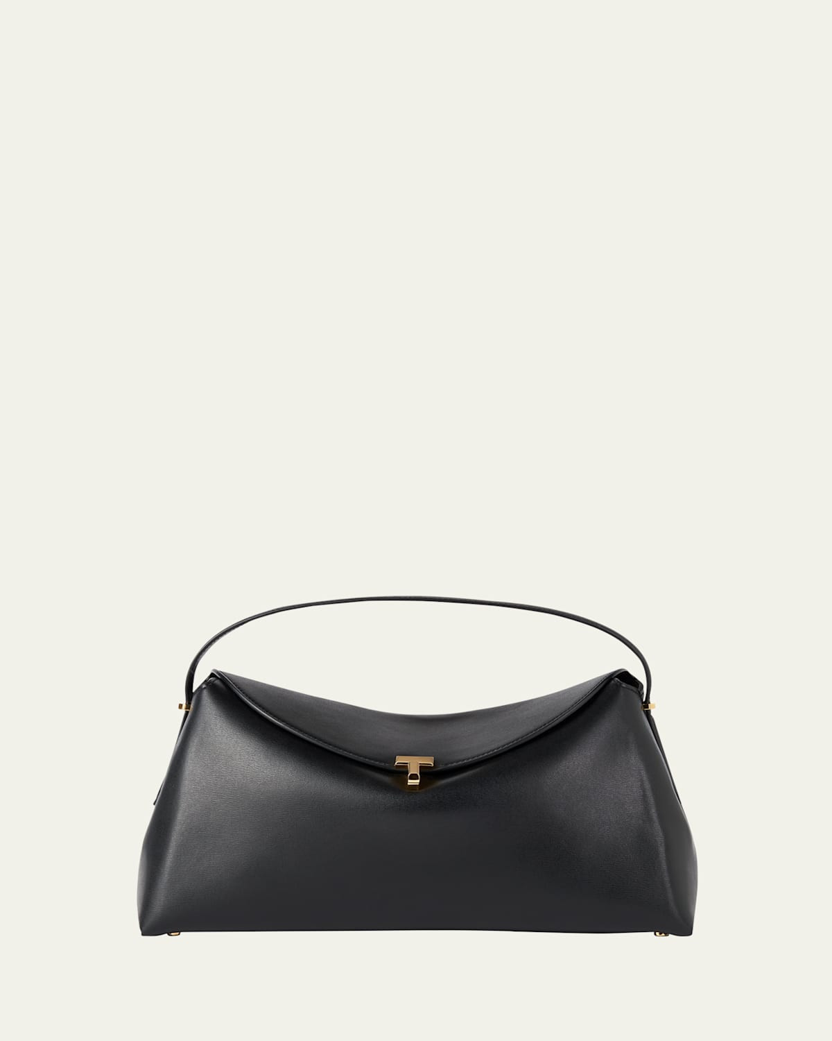 T Lock Flap Leather Clutch Bag | Bergdorf Goodman
