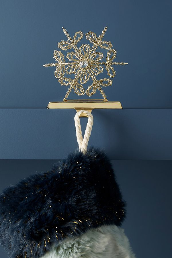 Beaded Snowflake Stocking Holder | Anthropologie (US)