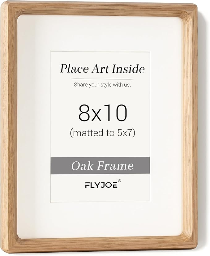 8x10 Picture Frame, USA-Sourced Natural Oak Wood Photo Frame with Tempered Glass, Handcrafted Rou... | Amazon (US)