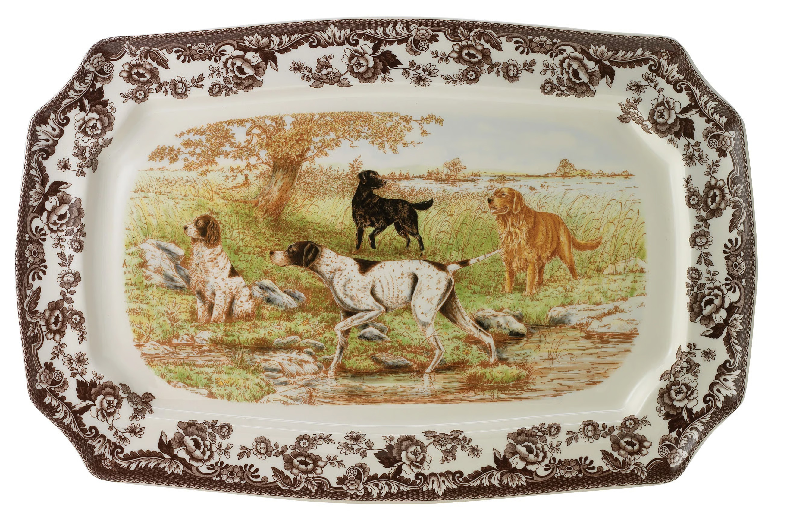Spode Woodland Dogs Rect Platter 17.5" All Dogs | Wayfair North America