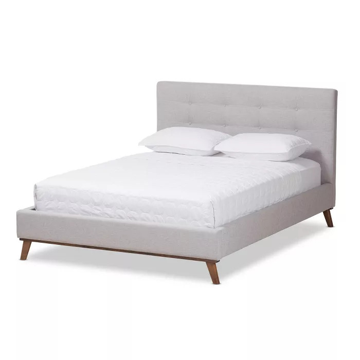 Valencia Mid - Century Modern Fabric Platform Bed - Baxton Studio | Target