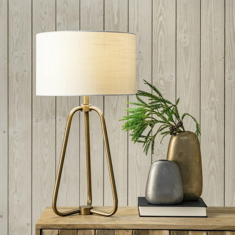nuLOOM Captiva 26" Metal Table Lamp, 25.5" H x 14" W x 14" D, Brass | Walmart (US)