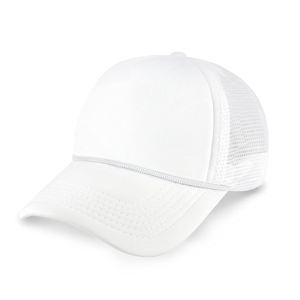 Classic Foam Trucker Hat Summer Mesh Rope Cap Solid Two Toned Blank Hat for Mens Womens Adjustabl... | Amazon (US)