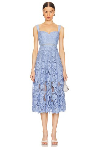 self-portrait Lace Midi Dess in Blue from Revolve.com | Revolve Clothing (Global)