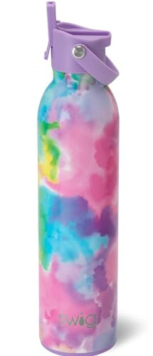 Swig Life 26oz Insulated Water Bottle, Travel Water Bottle with Straw and Lid, Cup Holder Friendly, Stainless Steel (Cloud Nine) | Amazon (US)