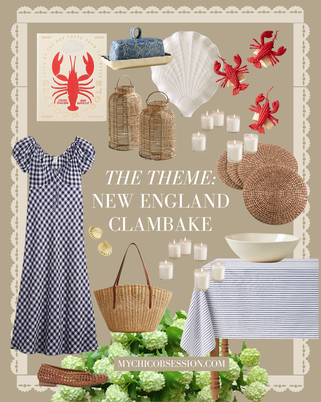 Love the New England aesthetic? Host a New England clambake-themed dinner party this summer. Complete with lobster accents, a blue and white color scheme, and of course, lots of hydrangeas. 

 #LTKSeasonal #LTKHome #LTKParties