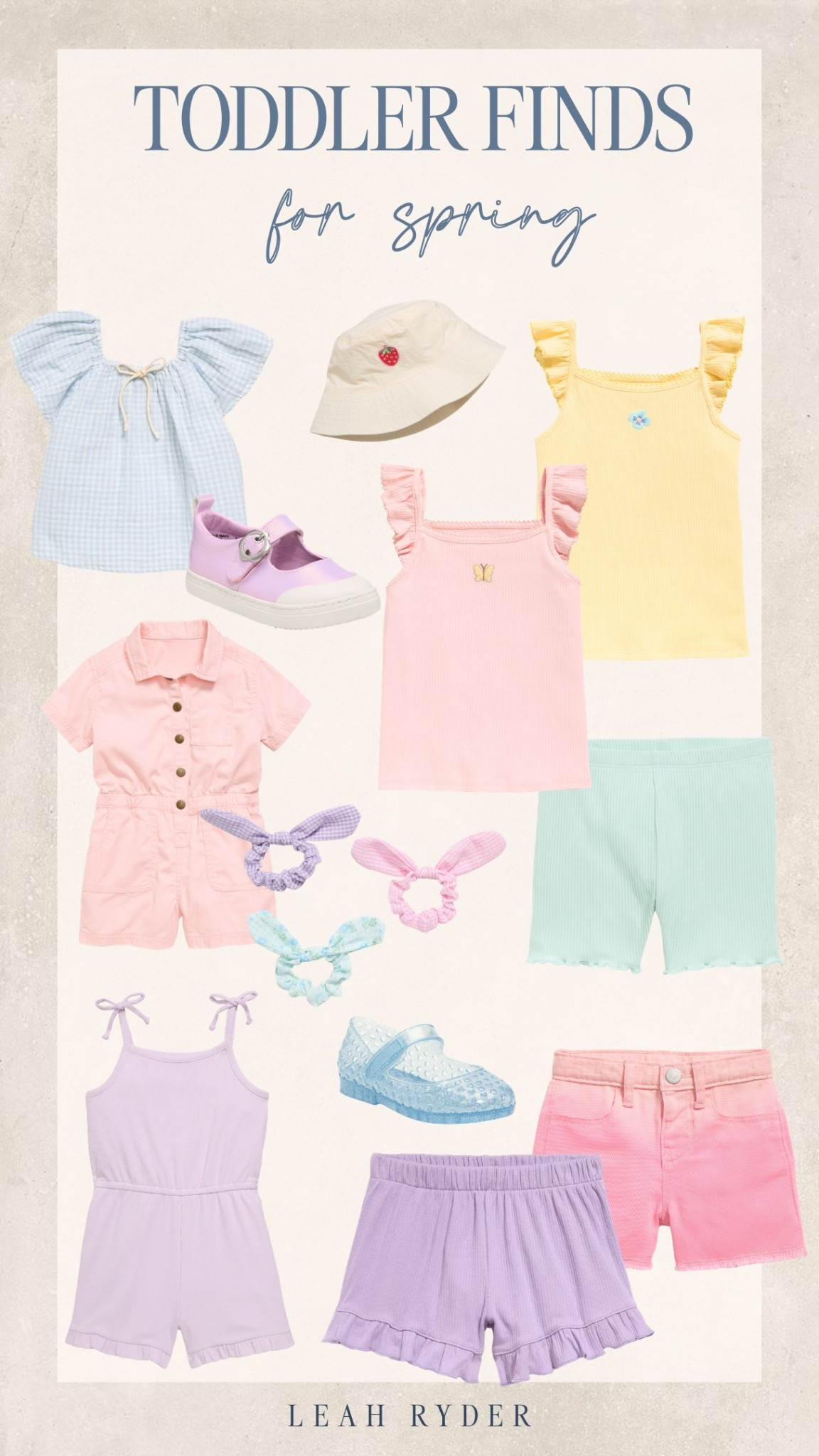 These toddler spring finds include pastel rompers, ruffle tanks, gingham tops, comfy shorts, and easy slip-on shoes in soft spring colors. Lightweight fabrics and playful details like bows, butterflies, and strawberries make these outfits perfect for playground days and family outings. Mix and match the tanks with shorts or layer a romper with sneakers for an easy, cute spring look. Sweet pastel toddler outfits like these are perfect for Easter, photos, and everyday play.

#LTKKids #LTKBaby #LTKTravel