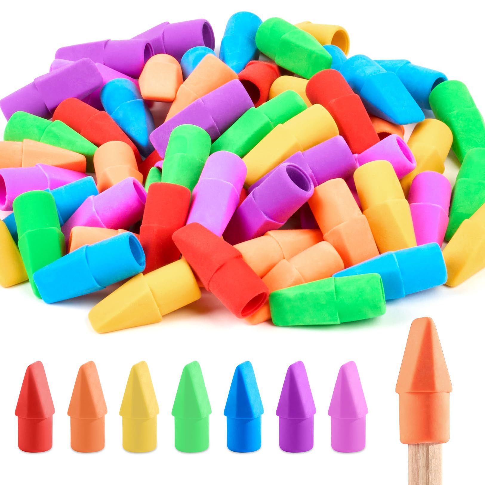 60 Pack Erasers for Kids, Sooez Pencil Top Erasers, Eraser Caps, Cap Toppers Small Cute Drawing E... | Amazon (US)