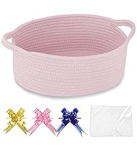 COMSE Small Woven Basket with Gift Bags and Ribbons, Gift Basket Empty, Nursery Organisers Storag... | Amazon (UK)