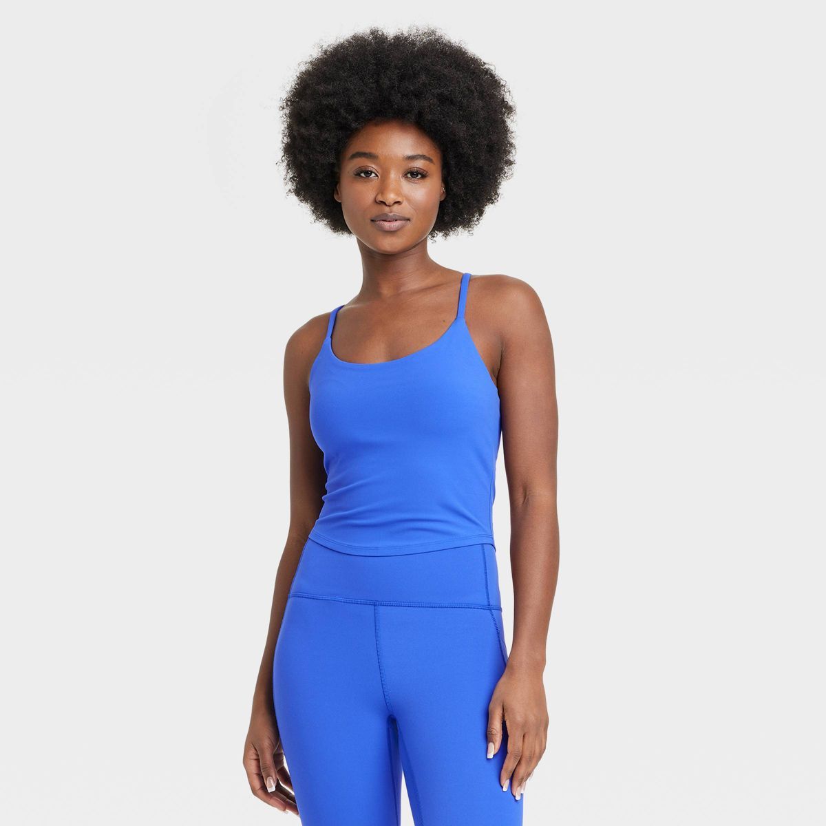 Women's Everyday Soft Cami Crop Tank Top - All In Motion™ Dark Blue L | Target