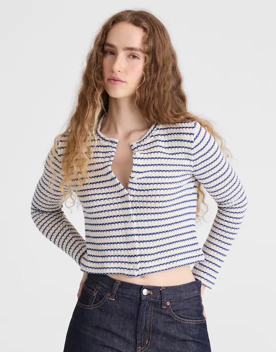 Textured-Knit Button-Front Cardigan | Madewell