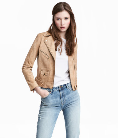 H&M Faux Suede Biker Jacket $69.99 | H&M (US)