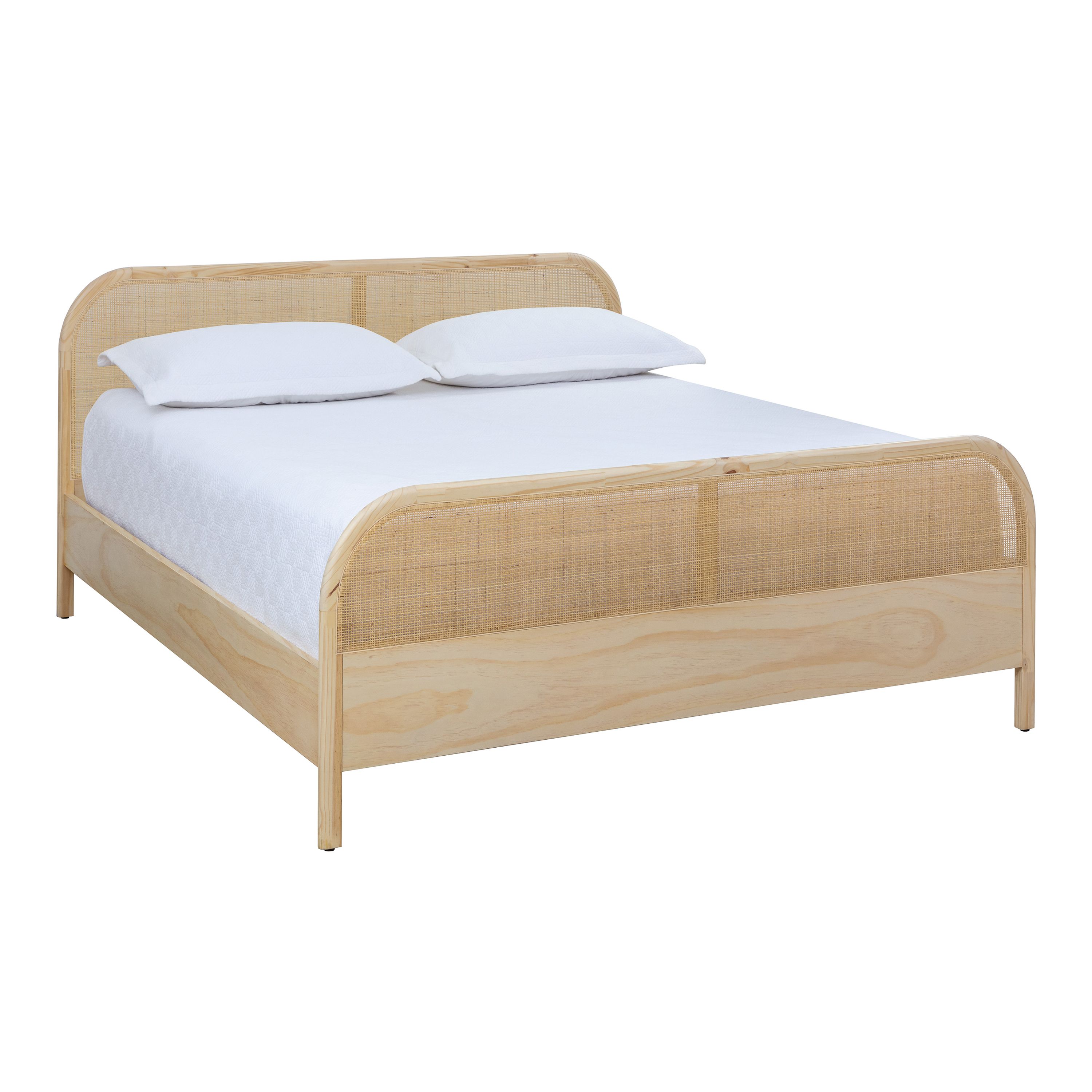 Leith Wood and Rattan Cane Platform Bed | World Market