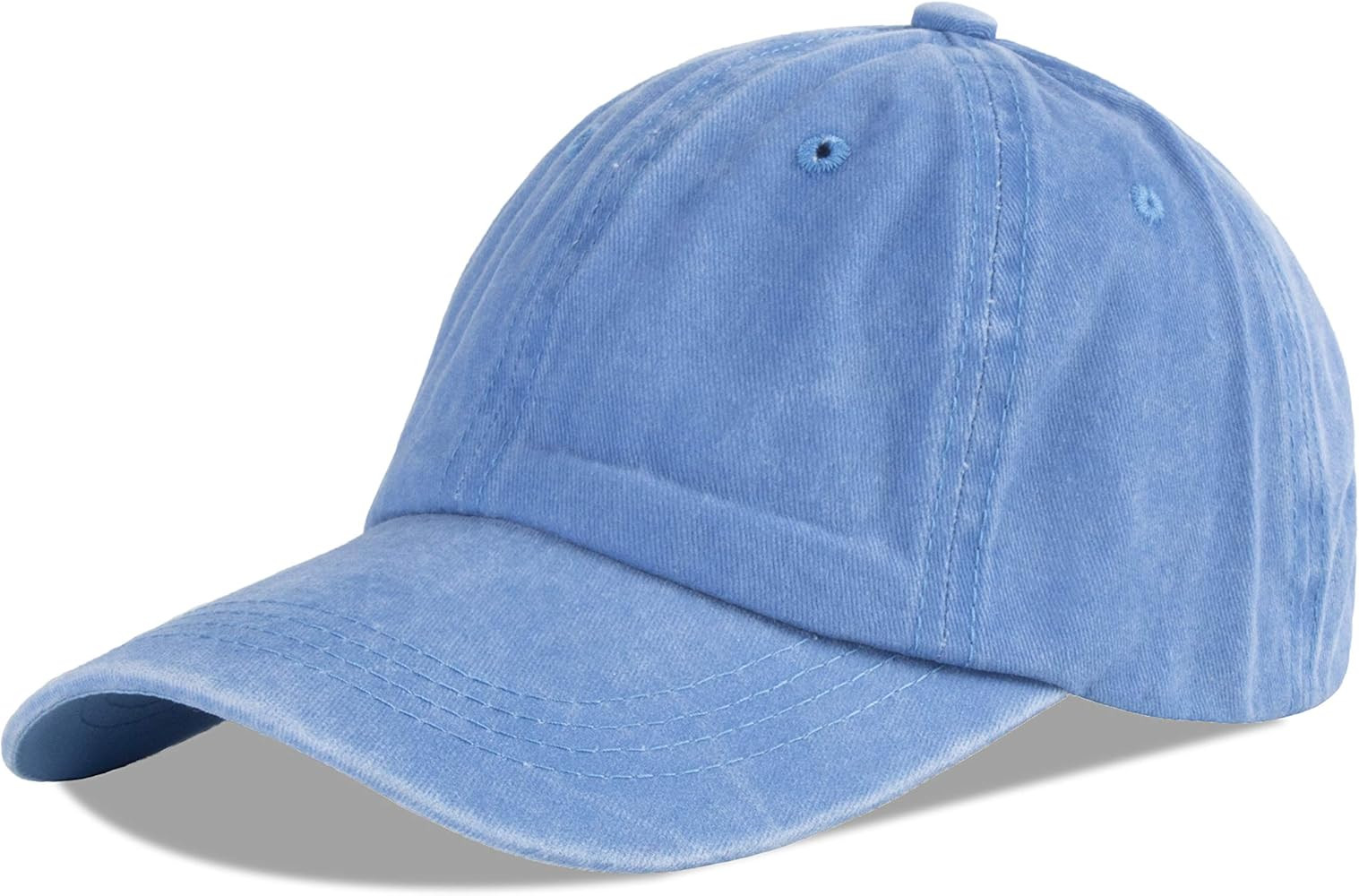 LANGZHEN Unisex Baseball Cap 100% Cotton Fits Men Women Washed Denim Adjustable Dad Hat | Amazon (US)