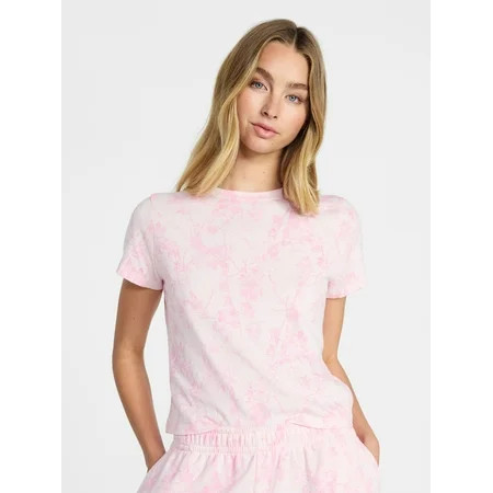 No Boundaries Cotton Tee with Short Sleeves Women’s XXS-XXL | Walmart (US)