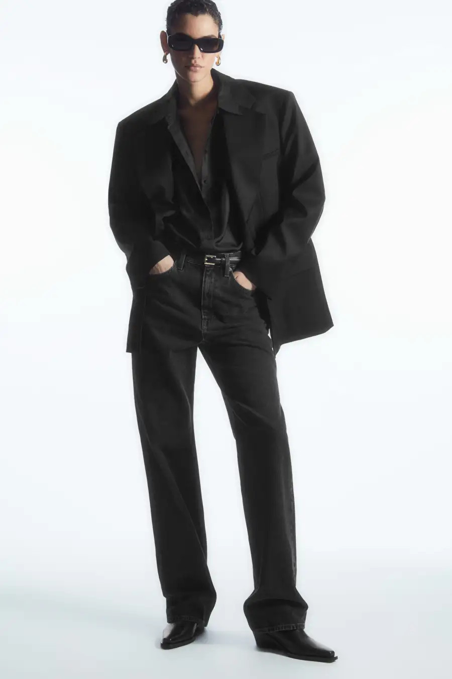 LEATHER COWBOY CHELSEA BOOTS - BLACK - COS | COS (EU)