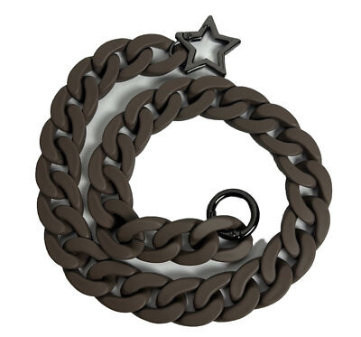 Acrylic smooth coated chunky chain link strap smoky brown Gunmetal Hardware star | eBay CA