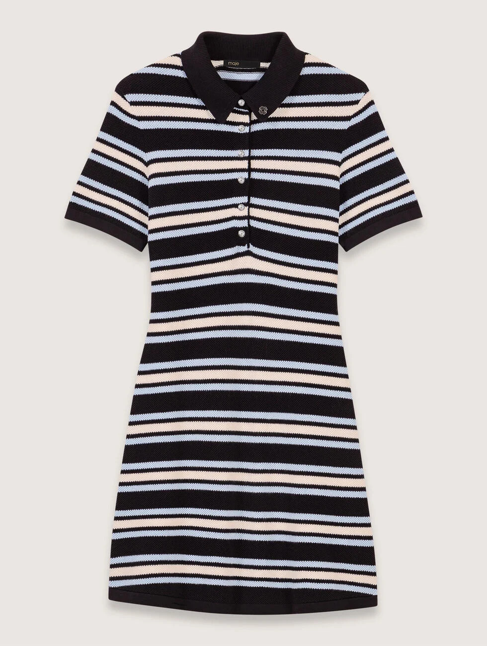 Striped knit polo dress | Maje US | Maje US