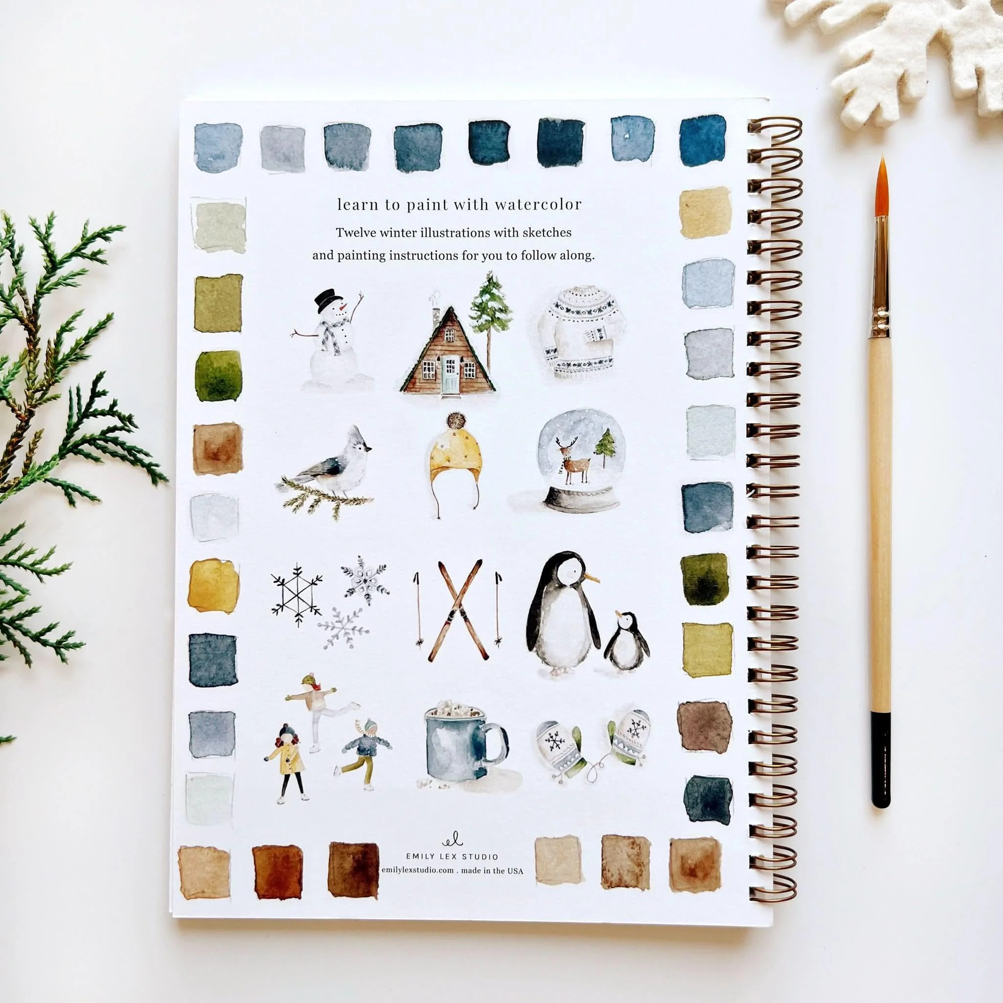 winter watercolor workbook | Emily Lex Studio
