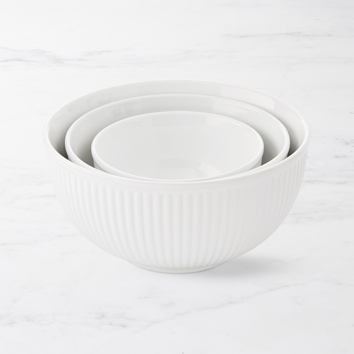 Ribbed Ceramic Mixing Bowls, Set of 3 | Williams-Sonoma