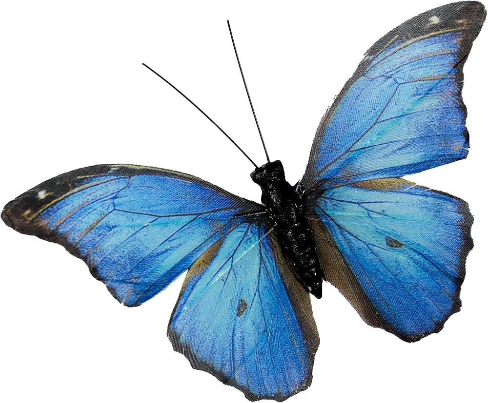 Berfutall-Morpho Butterfly Feather Butterflies on Picks Floral Supplies Set of 12 pcs Halloween T... | Amazon (US)
