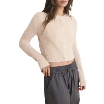 MANGO Crop Cardigan in Beige at Nordstrom, Size Small | Nordstrom